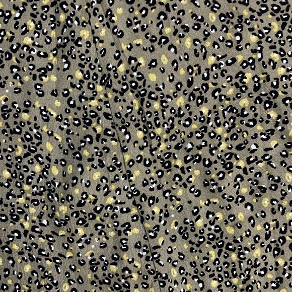 Calvin Klein Jeans Olive Green Leopard Print Mini Dress Size S Fairy Boho Casual - Picture 8 of 13